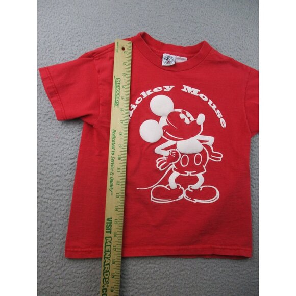 Vintage Mickey Mouse Shirt Boy's Medium 5-6 Red Disney Mickey & Co 90s Kids - Picture 4 of 9